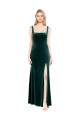 Sleeveless Dark Green A-Line Square Neck Prom Dress / Bridesmaid Dress Maidstone