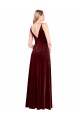 Sleeveless Burgundy V-Back A-Line V-Neck Black Tie Prom Dress / Bridesmaid Dress Maidstone