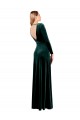 Long Sleeves Dark Green Open Back A-Line V-Neck Black Tie Prom Dress / Bridesmaid Dress Maidstone