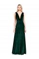 Sleeveless Dark Green V-Back A-Line V-Neck Bridesmaid Dress / Formal Dress Maidstone