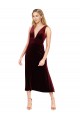 Sleeveless Burgundy V-Back A-Line V-Neck Prom Dress / Bridesmaid Dress Maidstone