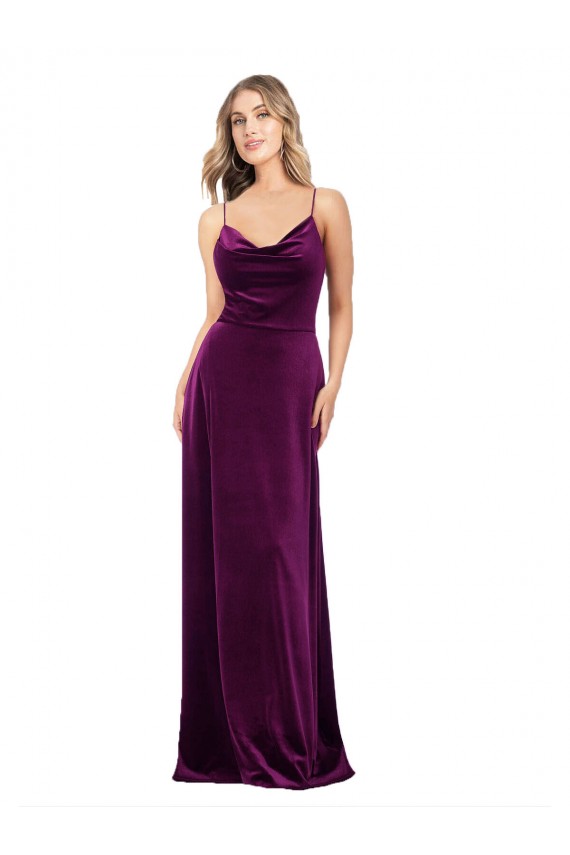 Sleeveless Grape Criss Cross Back A-Line Scoop Neck Formal Evening Gown / Prom Dress / Bridesmaid Dress Maidstone