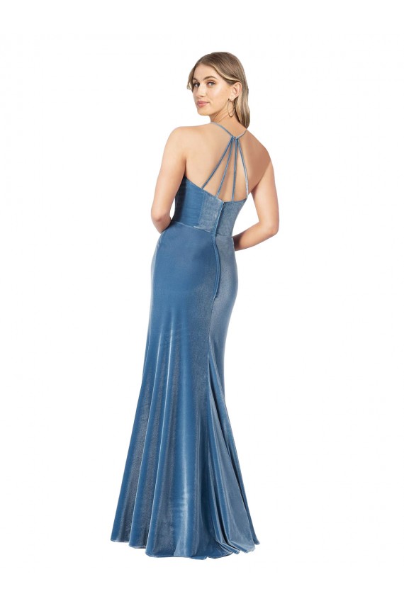 Sleeveless Black Criss Cross Back Sheath Spaghetti Straps Formal Evening Gown / Prom Dress / Bridesmaid Dress Maidstone