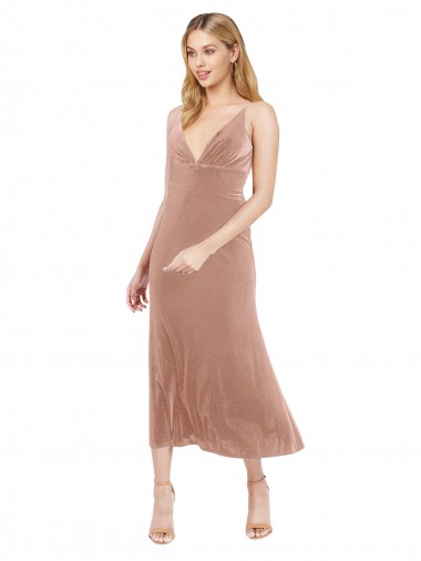 Sleeveless Pink V-Back A-Line V-Neck Prom Dress / Bridesmaid Dress Maidstone