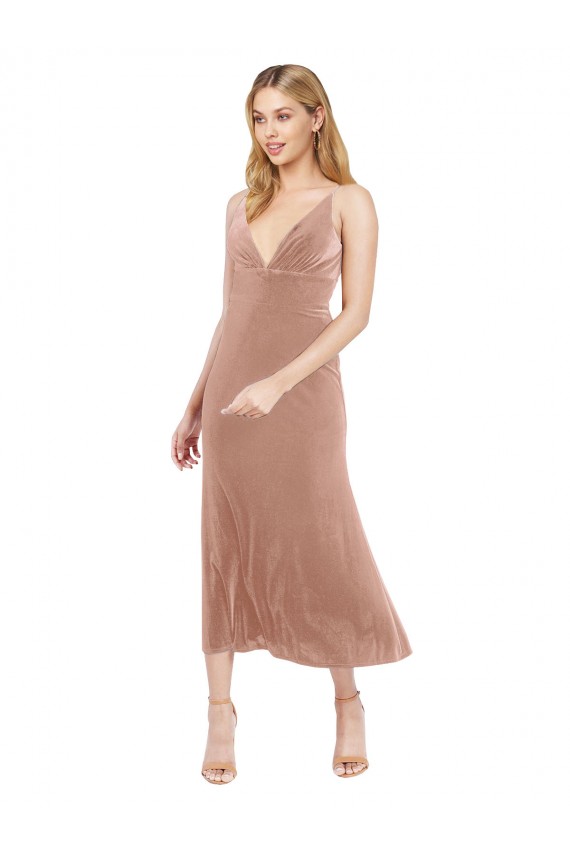 Sleeveless Pink V-Back A-Line V-Neck Prom Dress / Bridesmaid Dress Maidstone