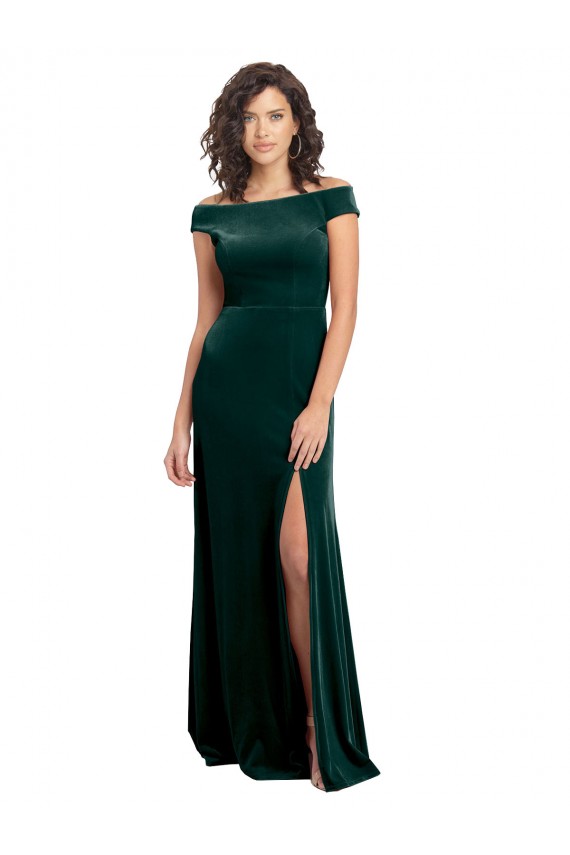 Cap Sleeves Dark Green A-Line Square Neck Formal Evening Gown / Prom Dress / Bridesmaid Dress Maidstone