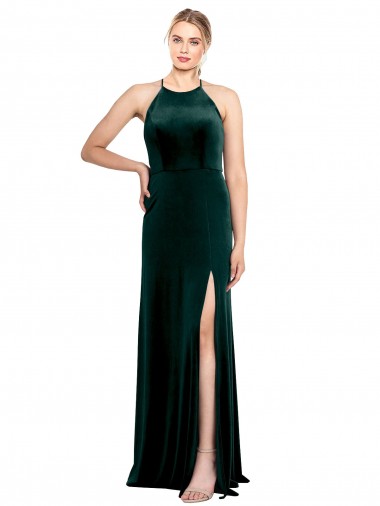 Sleeveless Dark Green Keyhole Back A-Line Spaghetti Straps Prom Dress / Bridesmaid Dress Maidstone