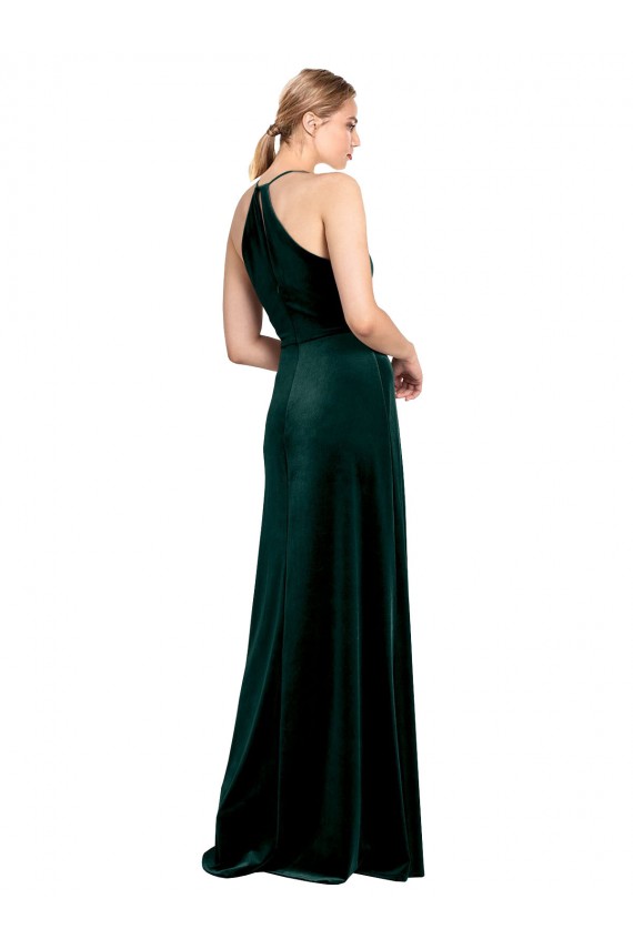 Sleeveless Dark Green Keyhole Back A-Line Spaghetti Straps Prom Dress / Bridesmaid Dress Maidstone