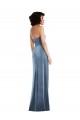 Sleeveless Dusty Blue Low Back Sheath Strapless Formal Evening Gown / Prom Dress / Bridesmaid Dress Maidstone