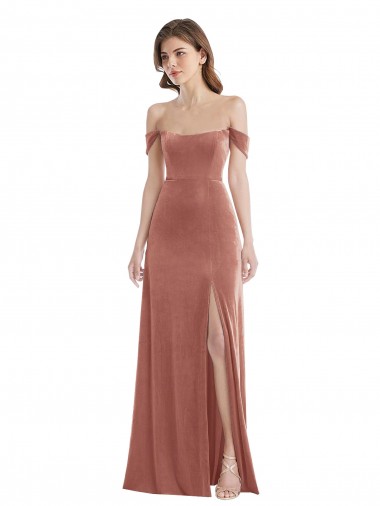 Sleeveless Cinnamon Rose A-Line Off the Shoulder Semi Formal Evening Dress / Prom Dress / Bridesmaid Dress Maidstone