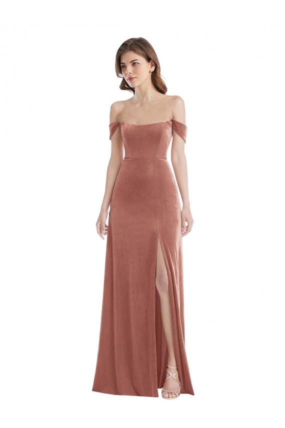 Sleeveless Cinnamon Rose A-Line Off the Shoulder Semi Formal Evening Dress / Prom Dress / Bridesmaid Dress Maidstone
