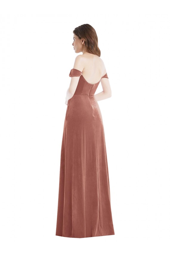 Sleeveless Cinnamon Rose A-Line Off the Shoulder Semi Formal Evening Dress / Prom Dress / Bridesmaid Dress Maidstone