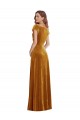 Cap Sleeves Gold Sheath V-Neck Formal Evening Gown / Prom Dress / Bridesmaid Dress Maidstone