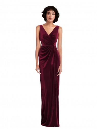 Sleeveless Burgundy Sheath V-Neck Semi Formal Evening Dress / Prom Dress / Bridesmaid Dress Maidstone