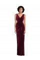 Sleeveless Burgundy Sheath V-Neck Semi Formal Evening Dress / Prom Dress / Bridesmaid Dress Maidstone