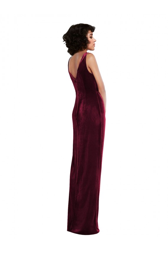 Sleeveless Burgundy Sheath V-Neck Semi Formal Evening Dress / Prom Dress / Bridesmaid Dress Maidstone