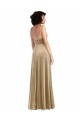 Sleeveless Champagne Low Back A-Line Square Neck Formal Evening Gown / Prom Dress / Bridesmaid Dress Maidstone