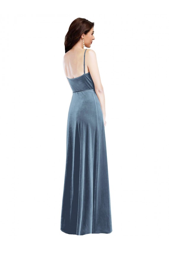 Sleeveless Dusty Blue Low Back A-Line Sweetheart Semi Formal Evening Dress / Prom Dress / Bridesmaid Dress Maidstone