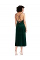Sleeveless Dark Green Criss Cross Open Back Sheath Cowl Neck Black Tie Evening Gown / Prom Dress / Bridesmaid Dress Maidstone