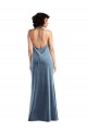 Sleeveless Dusty Blue V-Back Sheath Cowl Neck Bridesmaid Dress / Evening Dress Maidstone