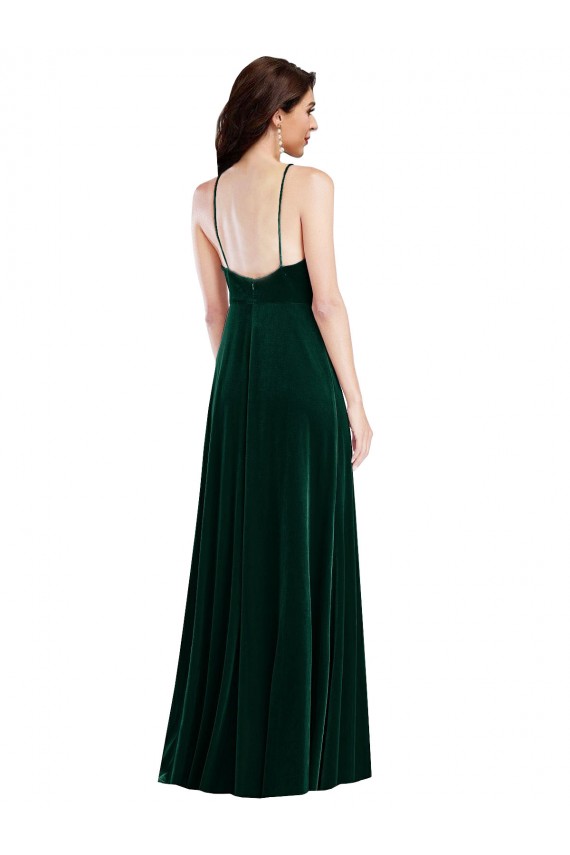 Sleeveless Dark Green A-Line Halter Neck Semi Formal Evening Dress / Prom Dress / Bridesmaid Dress Maidstone