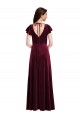 Flutter Sleeves Burgundy A-Line V-Neck Semi Formal Evening Dress / Prom Dress / Bridesmaid Dress Maidstone