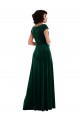 Cap Sleeves Dark Green A-Line Cowl Neck Black Tie Evening Gown / Prom Dress / Bridesmaid Dress Maidstone