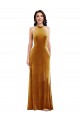 Sleeveless Gold Keyhole Back Trumpet Halter Neck Semi Formal Evening Dress / Prom Dress / Bridesmaid Dress Maidstone