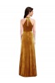 Sleeveless Gold Keyhole Back Trumpet Halter Neck Semi Formal Evening Dress / Prom Dress / Bridesmaid Dress Maidstone