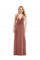 Sleeveless Cinnamon Rose Criss Cross Open Back A-Line V-Neck Bridesmaid Dress / Evening Dress Maidstone
