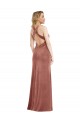 Sleeveless Cinnamon Rose Criss Cross Open Back A-Line V-Neck Bridesmaid Dress / Evening Dress Maidstone