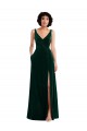 Sleeveless Dark Green V-Back A-Line V-Neck Bridesmaid Dress / Evening Dress Maidstone