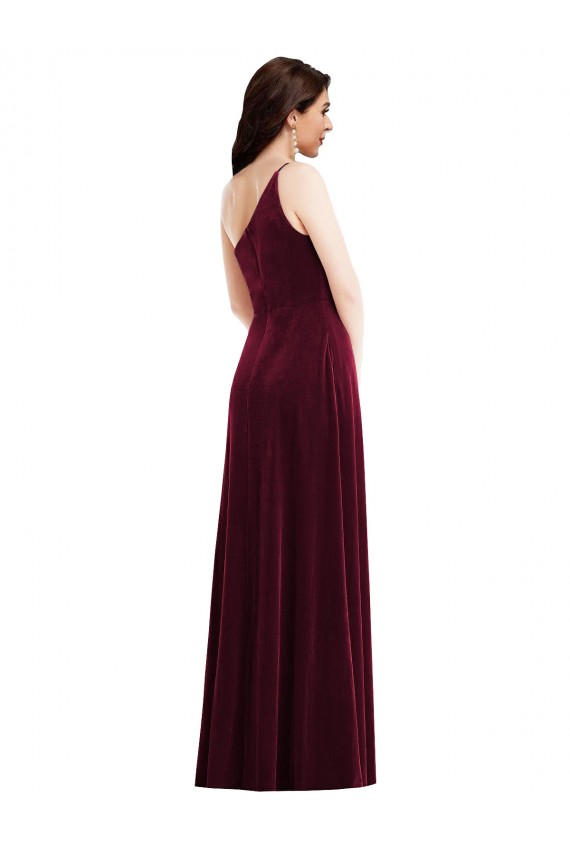 Sleeveless Burgundy Trumpet One Shoulder Black Tie Evening Dress / Prom Dress / Bridesmaid Dress Maidstone