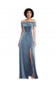 Sleeveless Dusty Blue A-Line Off the Shoulder Semi Formal Evening Dress / Prom Dress / Bridesmaid Dress Maidstone