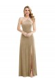 Sleeveless Champagne Open Back A-Line Halter Neck Semi Formal Evening Dress / Prom Dress / Bridesmaid Dress Maidstone