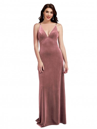 Sleeveless Cinnamon Rose Low Back A-Line V-Neck Formal Evening Gown / Prom Dress / Bridesmaid Dress Maidstone