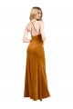 Sleeveless Gold Criss Cross Open Back A-Line Halter Neck Formal Evening Gown / Prom Dress / Bridesmaid Dress Maidstone