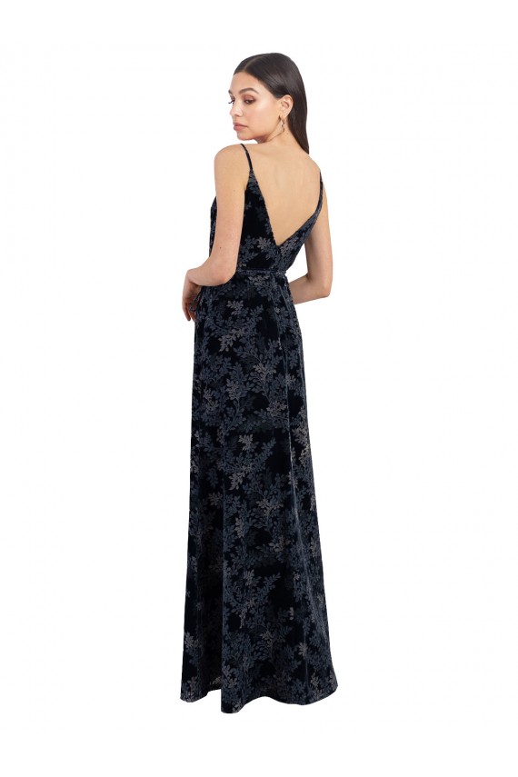Sleeveless Dark Navy V-Back A-Line V-Neck Bridesmaid Dress Maidstone
