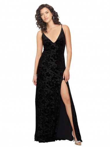 Sleeveless Black Open Back Sheath V-Neck Bridesmaid Dress Maidstone