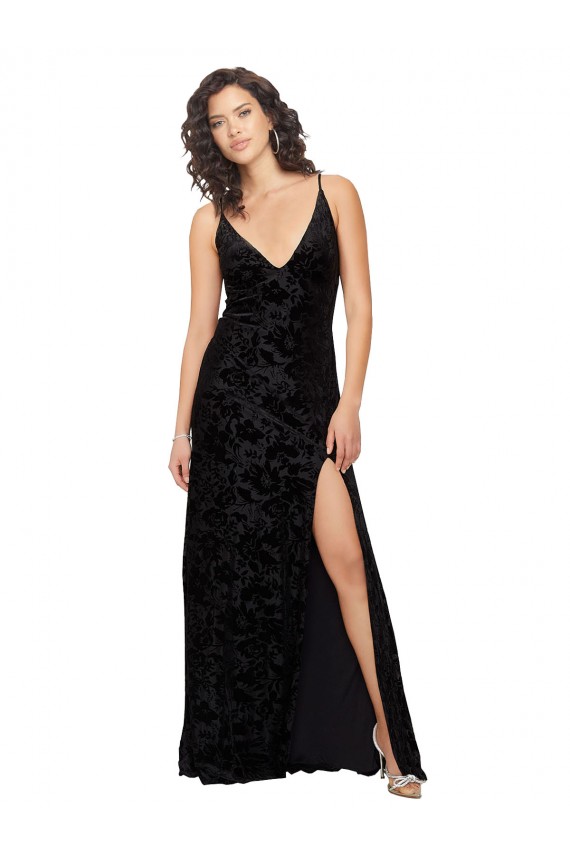 Sleeveless Black Open Back Sheath V-Neck Bridesmaid Dress Maidstone