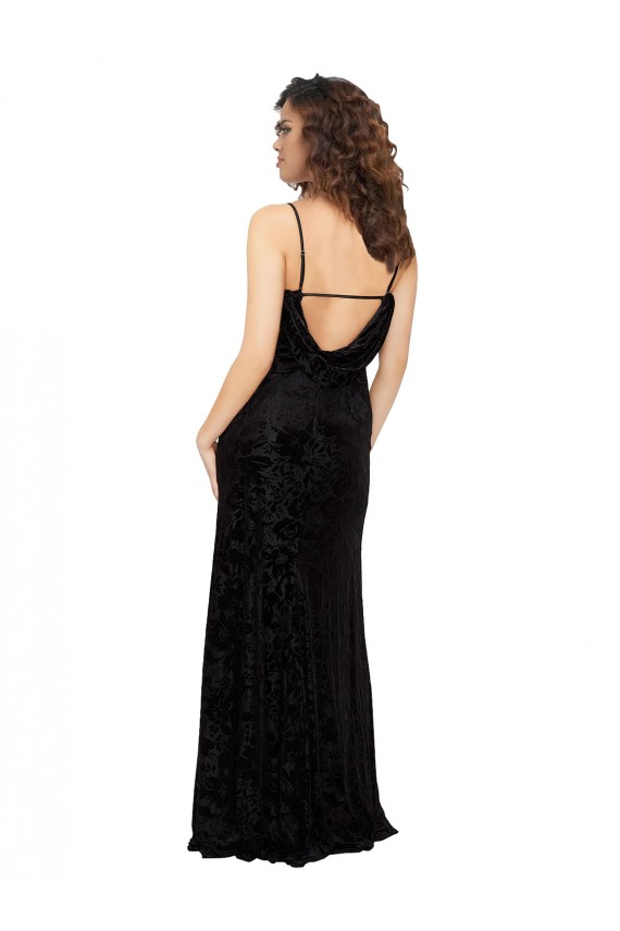 Sleeveless Black Open Back Sheath V-Neck Bridesmaid Dress Maidstone