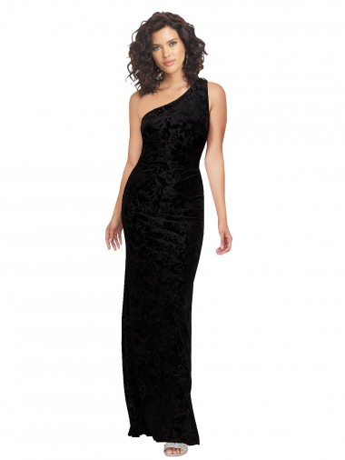 Sleeveless Black Sheath One Shoulder Bridesmaid Dresses Maidstone