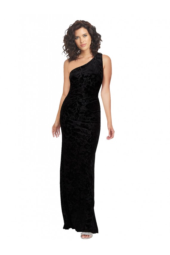 Sleeveless Black Sheath One Shoulder Bridesmaid Dresses Maidstone