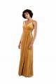 Sleeveless Gold V-Back Column V-Neck Black Tie Evening Gown / Prom Dress / Bridesmaid Dress Maidstone