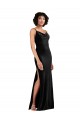 Sleeveless Black Low Back Column Cowl Neck Black Tie Evening Gown / Prom Dress / Bridesmaid Dress Maidstone
