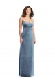 Sleeveless Dusty Blue Low Back Sheath Square Neck Formal Evening Gown / Prom Dress / Bridesmaid Dress Maidstone