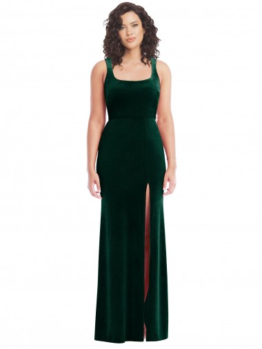 Sleeveless Dark Green Trumpet Square Neck Semi Formal Evening Dress / Prom Dress / Bridesmaid Dress Maidstone