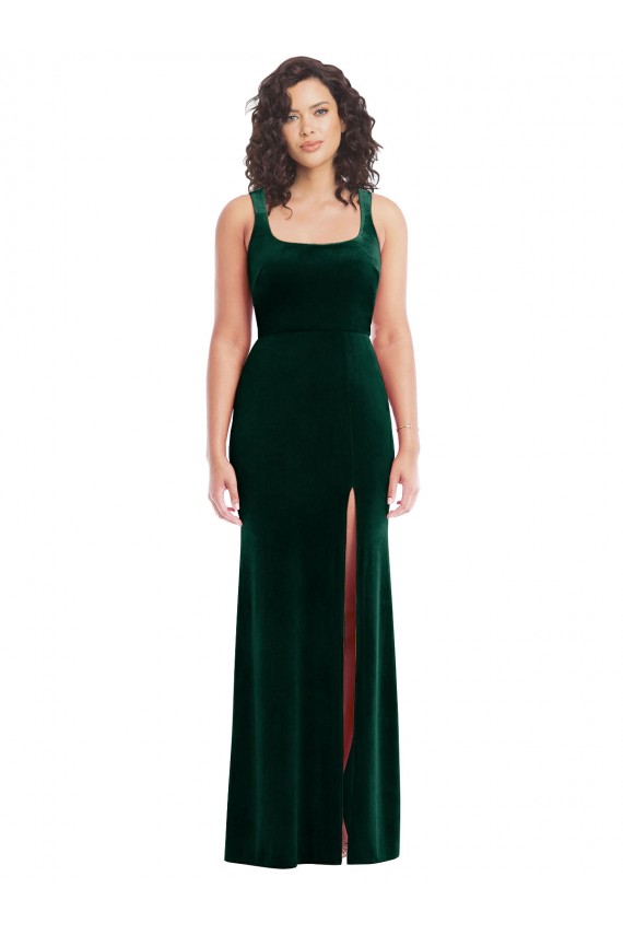 Sleeveless Dark Green Trumpet Square Neck Semi Formal Evening Dress / Prom Dress / Bridesmaid Dress Maidstone