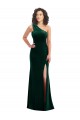 Sleeveless Dark Green Trumpet One Shoulder Black Tie Prom Dress / Bridesmaid Dress Maidstone