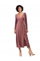 Long Sleeves Cinnamon Rose A-Line V-Neck Black Tie Prom Dress / Bridesmaid Dress Maidstone